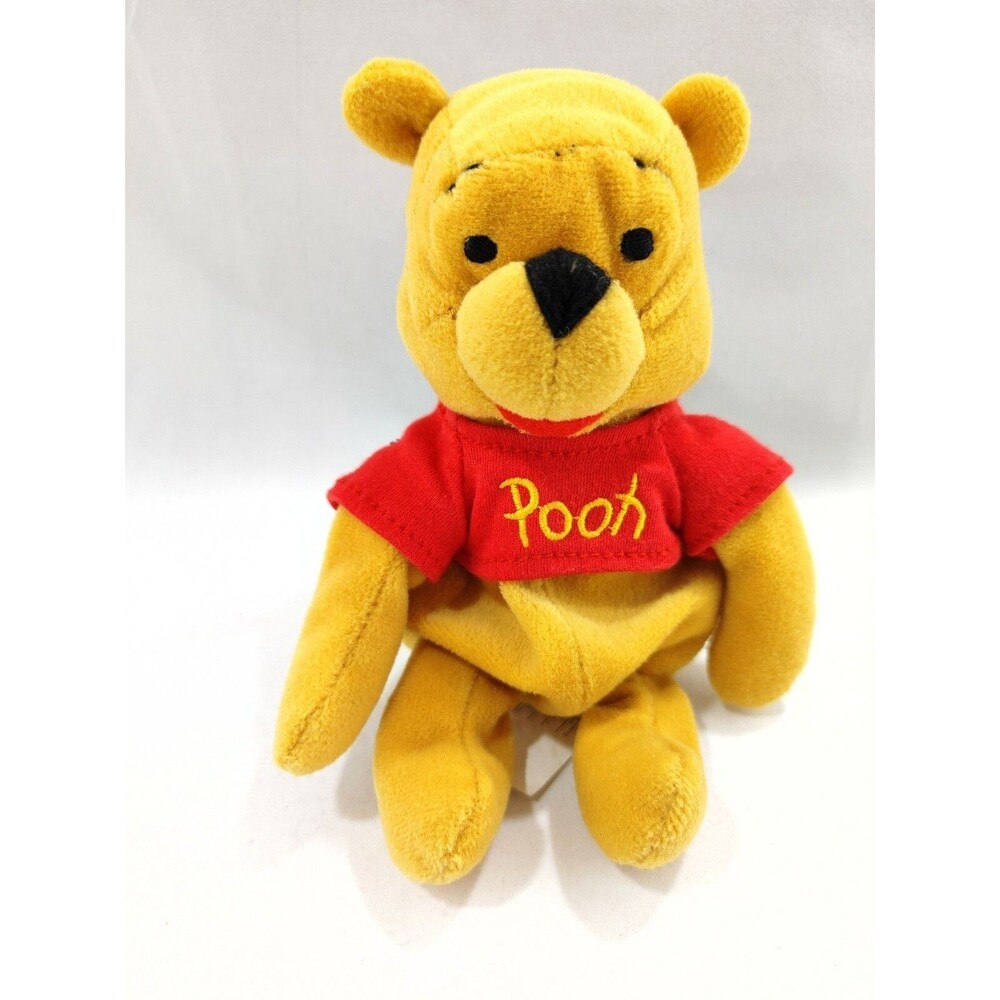 Disney Store Winnie the Pooh Plush 8" Mini Bean Bag Huggy Pooh Stuffed Animal